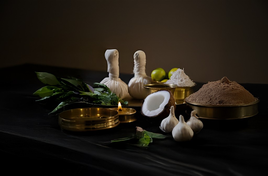 Ayurvedic ingredients and tools for orthopaedic treatment: herbal poultices, medicated oils, and natural remedies for joint and muscle health